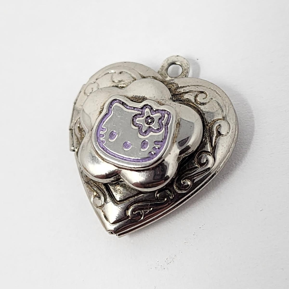 Sanrio Purple and Silver Heart Locket Necklace Pendant